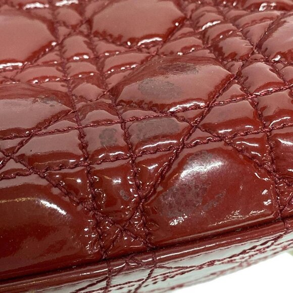 Auth DIOR/ChristianDior Lady Dior Red Patent Leather Tote Bag - Picture 9 of 16